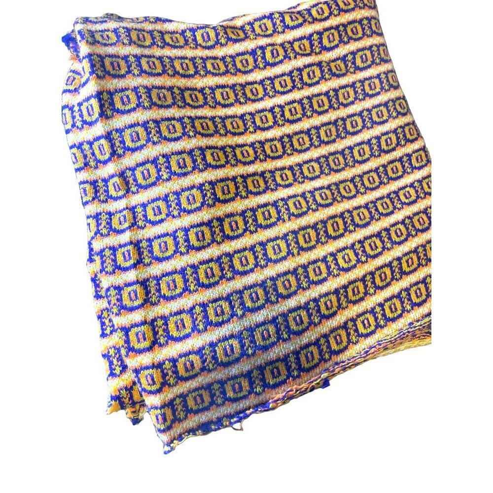 Vintage Orange Gold Purple Patterned Stretch Knit Fabric 58 inches